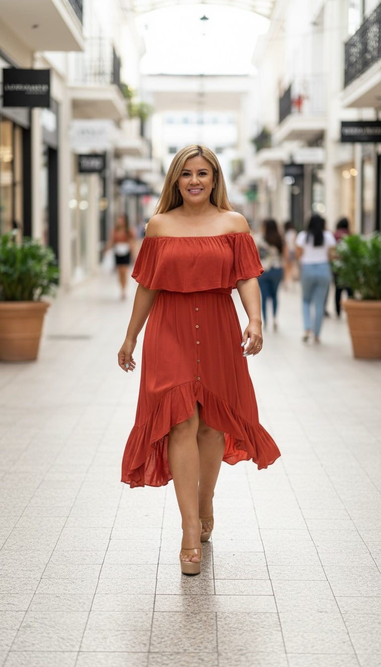 Vestido Straple Campesino Color Marrón